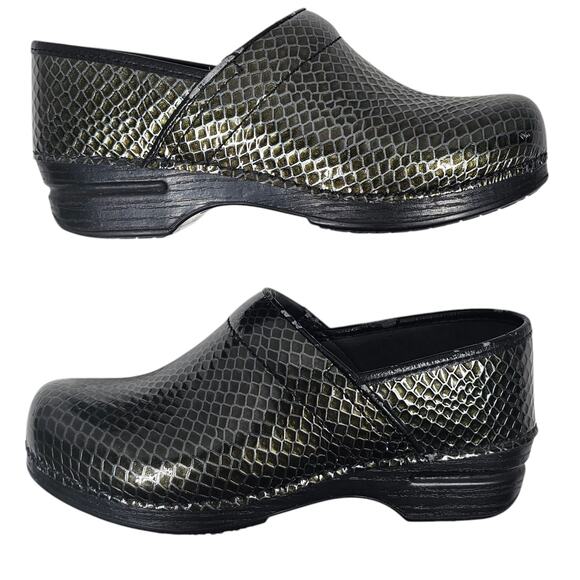 Dansko XP Green Anaconda Patent Leather Professional Clogs EU 39| US Women 8.5-9 - Picture 6 of 12